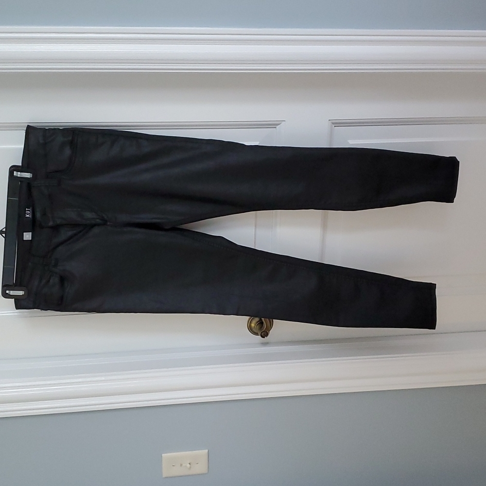 Kut from the Kloth, black coated denim pants, 10